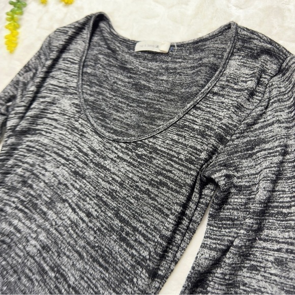 rag & bone Twist Ruched Long Sleeve Bodycon Mini Dress in Heathered Black XS - Picture 4 of 14